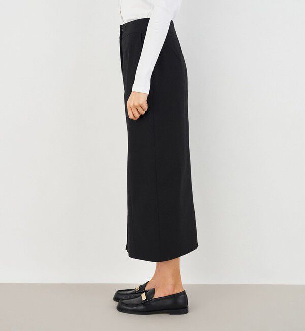 DES PRES「プレーンコットンストレッチ タイトロングスカート」|タイト|