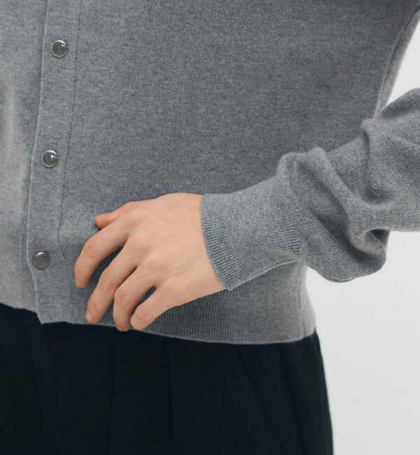 CABaN「コットンカシミヤ パールロゴポロカーディガン」|カーディガン|