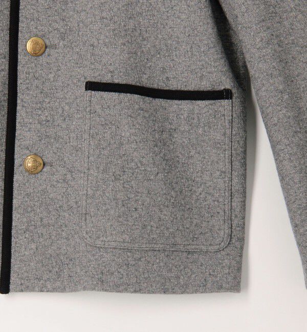 CABaN「CABaN ウールコットンダブルフェイス カラーレスジャケット」|ノーカラーコート|