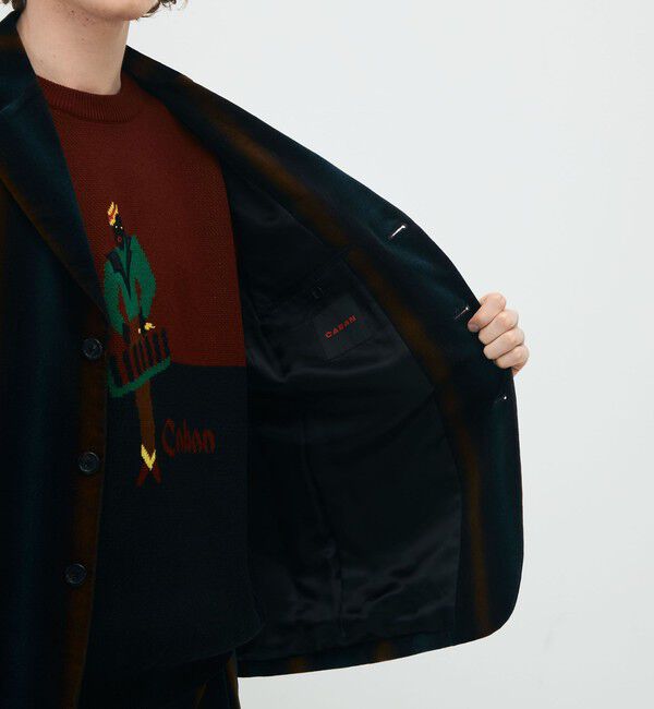 CABaN「CABaN ベロア グラデーションストライプ テーラードジャケット」|テーラードジャケット|