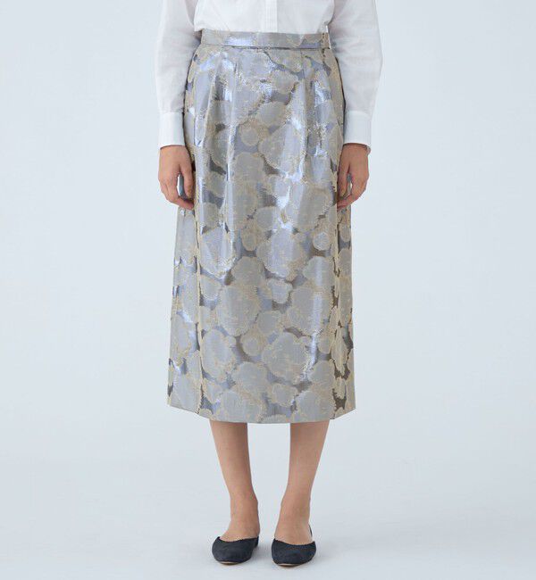 TOMORROWLAND collection「ブルーシャインジャカード タックストレートスカート」|スカート|