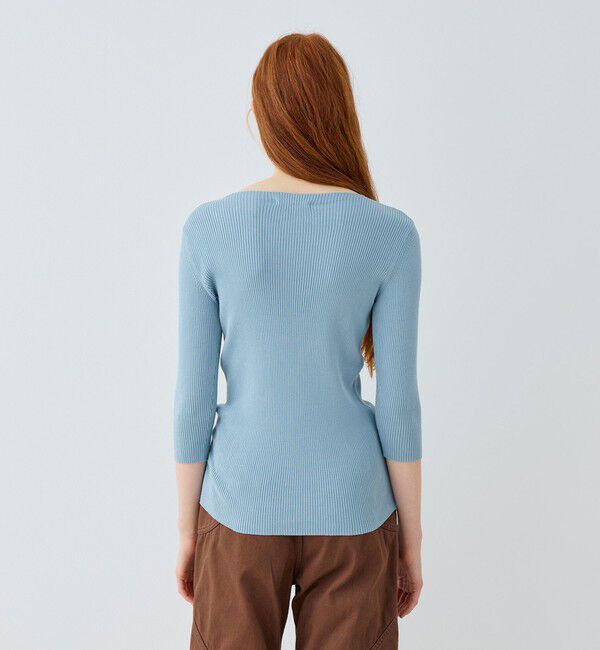 GALERIE VIE「ギザコットンリブ ボートネックプルオーバー」|ニット・セーター|