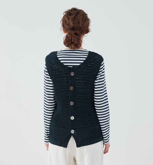 GALERIE VIE「オープンワークリネン ノースリーブプルオーバー」|ベスト・ジレ|