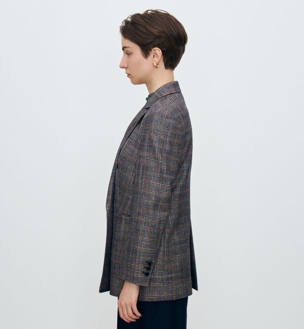 TOMORROWLAND collection「SILK AIR GLEN CHECK ダブルブレストジャケット」|テーラードジャケット|