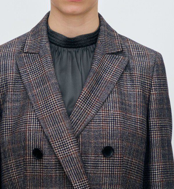 TOMORROWLAND collection「SILK AIR GLEN CHECK ダブルブレストジャケット」|テーラードジャケット|