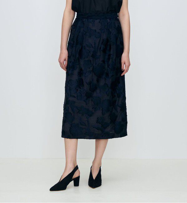 TOMORROWLAND collection「シアーカットフラワー タックフレアスカート」|フレア|