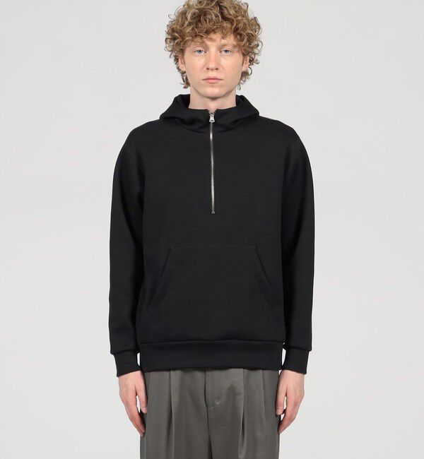 TOMORROWLAND MENS「スビンコットン ダンボール ハーフジップ パーカ」|パーカー|