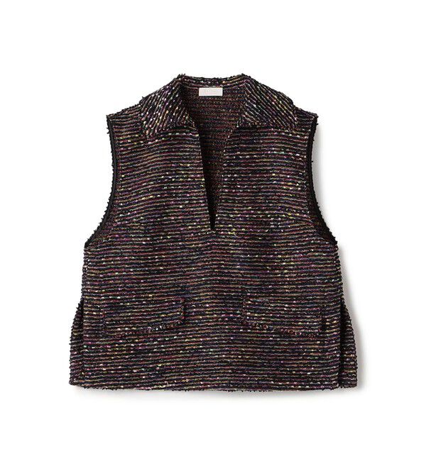 Ballsey「フリンジヤーンツイード スキッパーベスト」|ベスト・ジレ|18 ブラック系