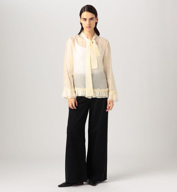 DES PRES「ムービングシャドウ ジャガード ボウタイフリルシャツ」|シャツ・ブラウス|