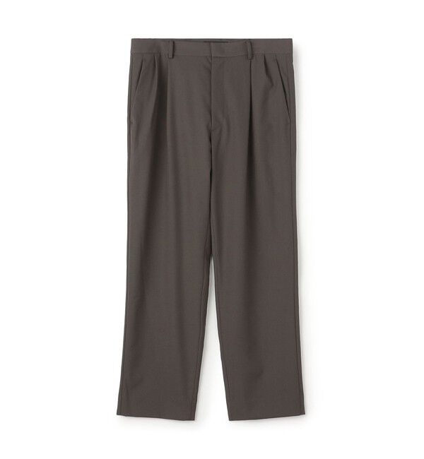 CABaN「ウールタイプライター サイドライン2タックパンツ」|チノ|17 チャコールグレー