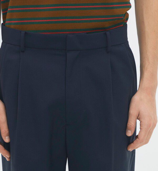 CABaN「ウールタイプライター サイドライン2タックパンツ」|チノ|