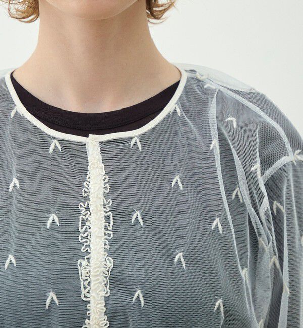 MACPHEE「【WEB先行予約】ビンテージレース キャンディースリーブブラウス」|シャツ・ブラウス|