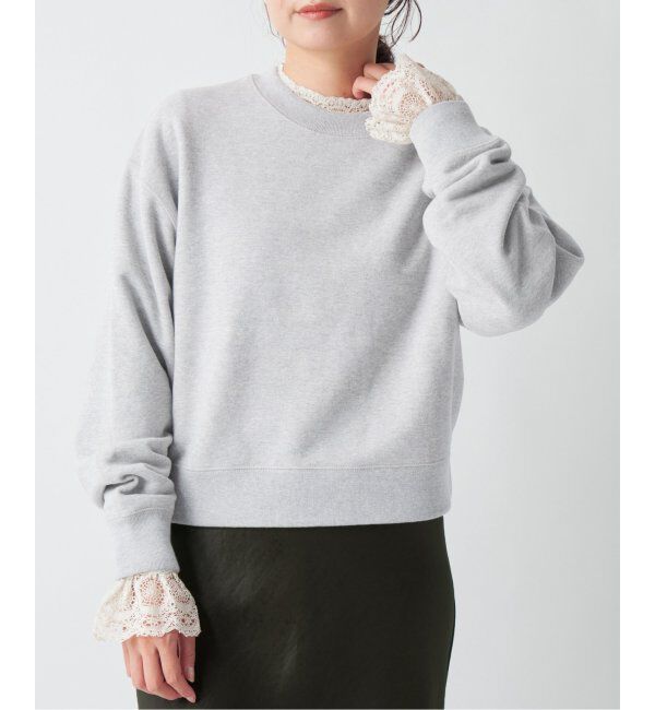 IENA「《追加2》コットン 裏毛クロップドプルオーバー」|スウェット・ジャージ|