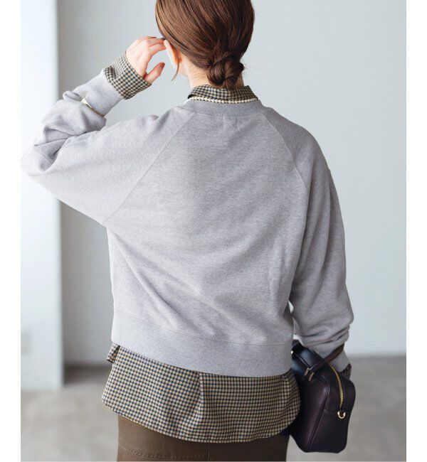 IENA「《追加2》コットン 裏毛クロップドプルオーバー」|スウェット・ジャージ|