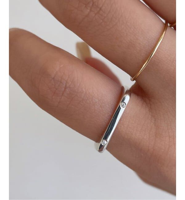 SLOBE IENA「unique/ユニーク SLOBE別注 ダイヤモンド2粒リング」|リング|シルバー