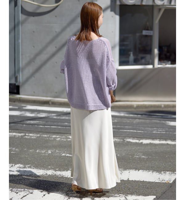 SLOBE IENA「《ブラックのみWEB限定/追加2》グロッシーサテンフレアスカート」|スカート|