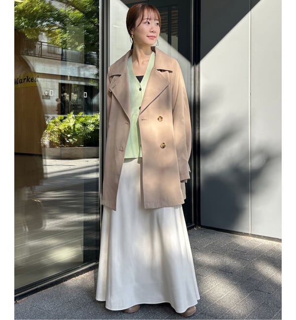 SLOBE IENA「《ブラックのみWEB限定/追加2》グロッシーサテンフレアスカート」|スカート|