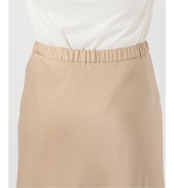 SLOBE IENA「《ブラックのみWEB限定/追加2》グロッシーサテンフレアスカート」|スカート|