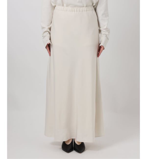 SLOBE IENA「《ブラックのみWEB限定/追加2》グロッシーサテンフレアスカート」|スカート|