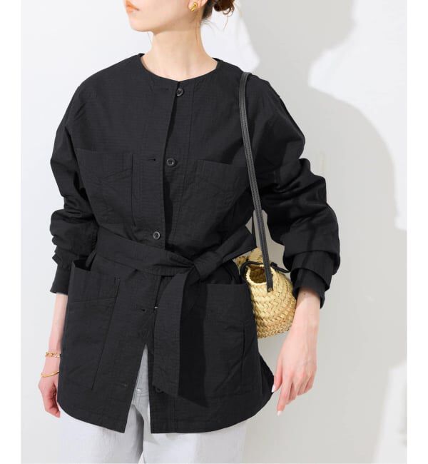 SLOBE IENA「《追加》ノーカラーサファリブルゾン」|その他|ブラック