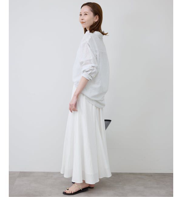 SLOBE IENA「ナイロンワッシャー切り替えギャザースカート」|スカート|