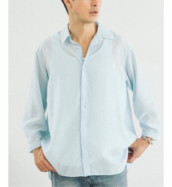 EDIFICE「シアー バンブー 8分袖 レギュラーシャツ」|シャツ・ブラウス|サックスブルー
