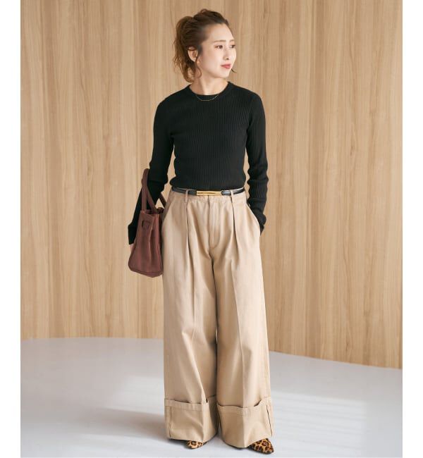 Spick and Span「《WEB限定 / 追加》ウォッシャブル クルーネックリブニット」|ニット・セーター|