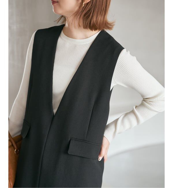 Spick and Span「《WEB限定 / 追加》ウォッシャブル クルーネックリブニット」|ニット・セーター|