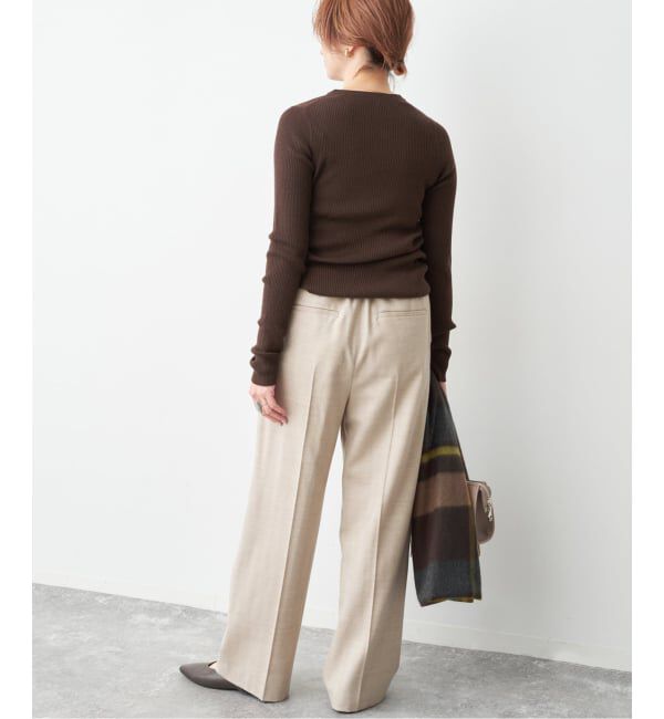 Spick and Span「《WEB限定 / 追加》ウォッシャブル クルーネックリブニット」|ニット・セーター|