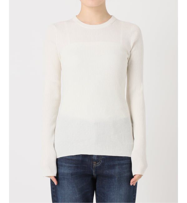 Spick and Span「《WEB限定 / 追加》ウォッシャブル クルーネックリブニット」|ニット・セーター|