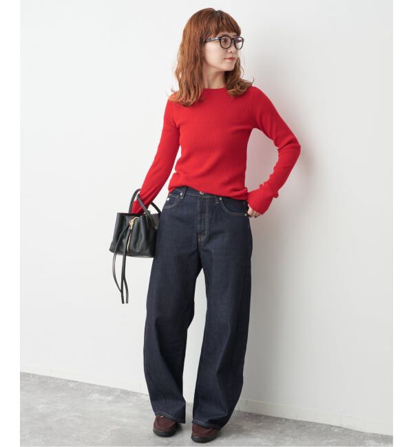 Spick and Span「《WEB限定 / 追加》ウォッシャブル クルーネックリブニット」|ニット・セーター|