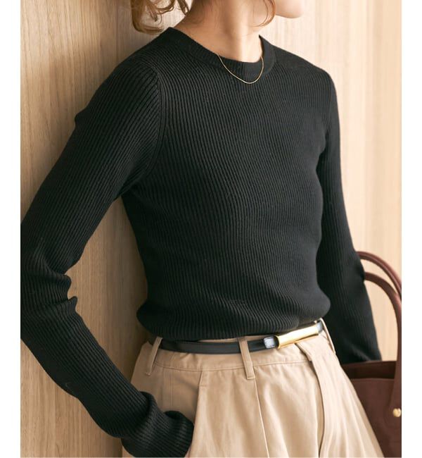 Spick and Span「《WEB限定 / 追加》ウォッシャブル クルーネックリブニット」|ニット・セーター|