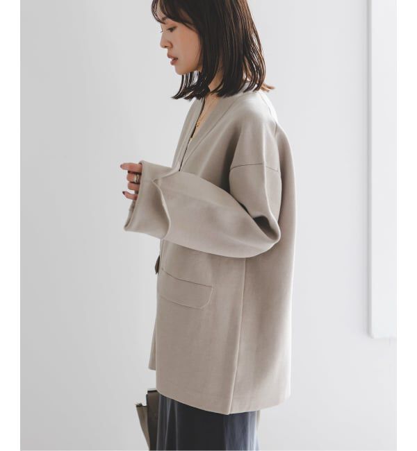 NOBLE「《WEB限定追加》接結ジャケットライクカーディガン」|カーディガン|