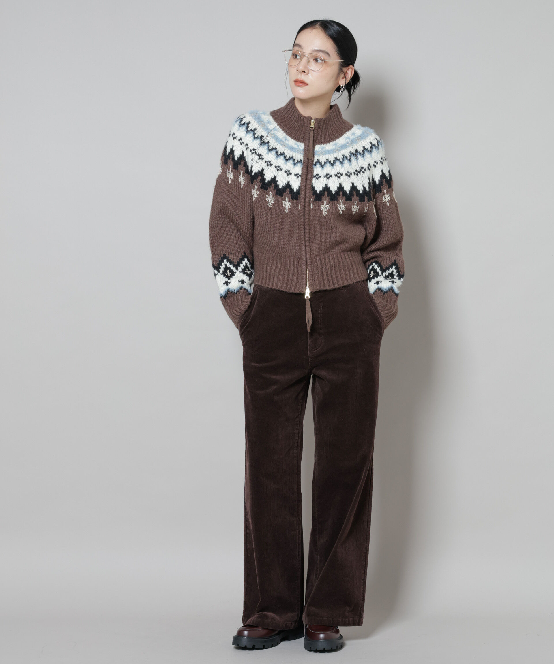 nano･universe「コーデュロイワイドパンツ」|チノ|