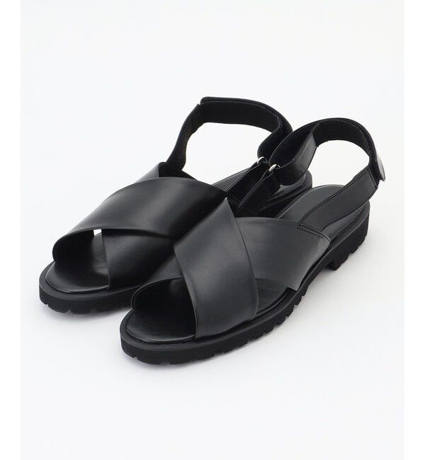 自由区「【カタログ掲載】ワイドクロス サンダル」|サンダル|ブラック