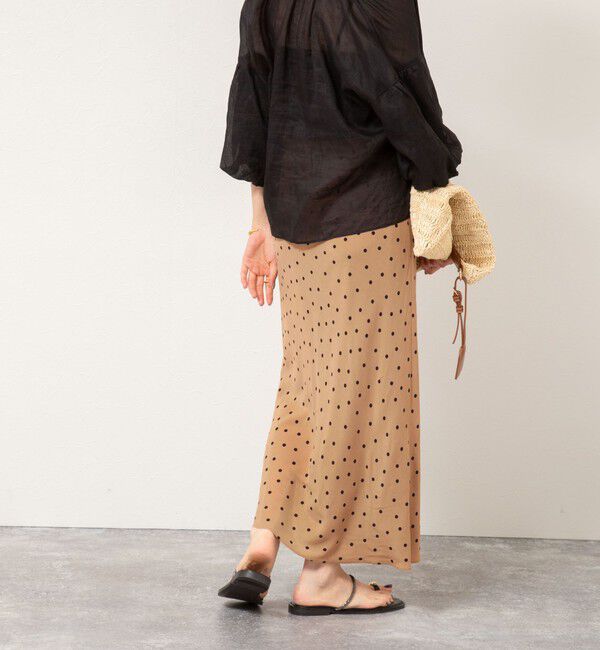 NOLLEY'S「ウォッシャブルドットプリントナロースカート」|スカート|