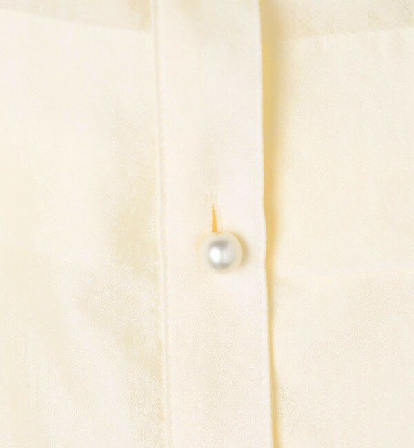 NOLLEY'S「シアーシルキーパール釦フリルブラウス」|シャツ・ブラウス|