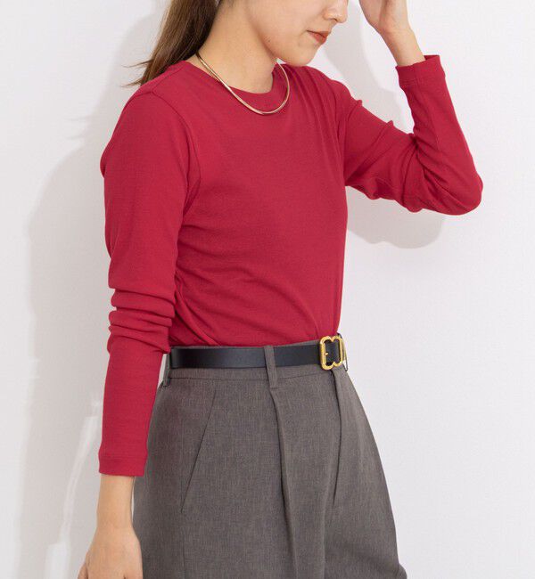 NOLLEY'S sophi「シアー配色トリミングロンT」|Tシャツ・カットソー|レッド