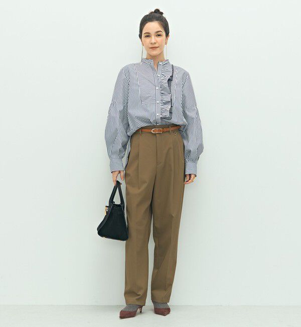 NOLLEY'S「パール釦ビブヨーク4WAYフリルブラウス」|シャツ・ブラウス|