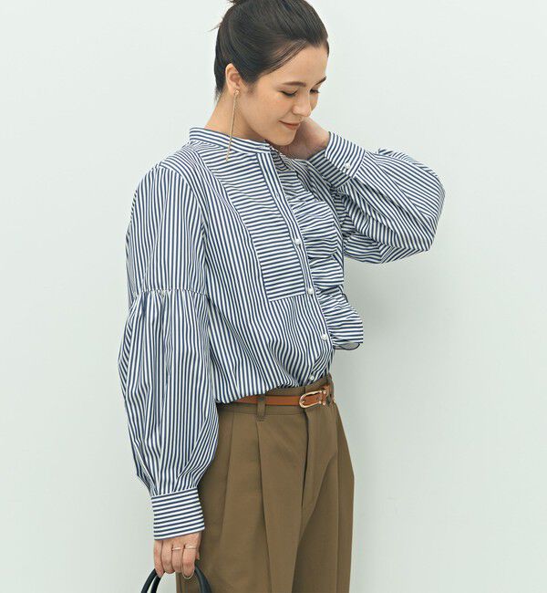 NOLLEY'S「パール釦ビブヨーク4WAYフリルブラウス」|シャツ・ブラウス|