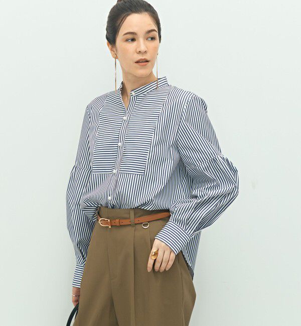 NOLLEY'S「パール釦ビブヨーク4WAYフリルブラウス」|シャツ・ブラウス|