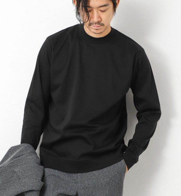 NOLLEY'S goodman「《ビジカジ対応》シルケットスムースドレスL/S Tシャツ 25AW」|Tシャツ・カットソー|ブラック