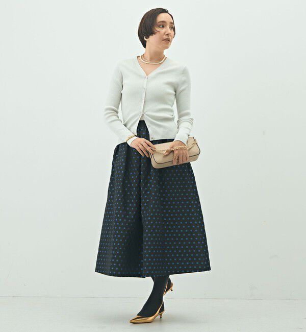 NOLLEY'S「《手洗い可能》リブ斜め柄Vネックカーディガン」|カーディガン|