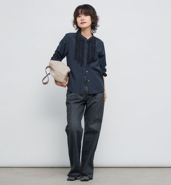 NOLLEY'S「ウォッシャブル前チュールフリルブラウス」|シャツ・ブラウス|