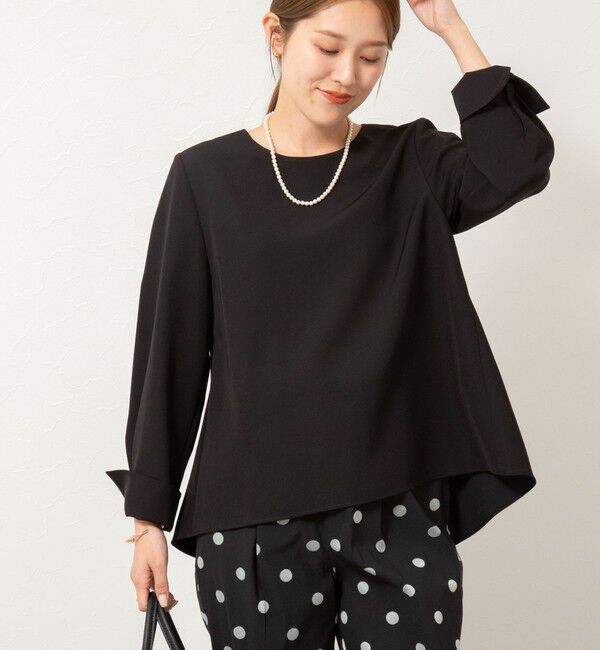 NOLLEY'S「《セットアップ対応》ウォッシャブルストレッチギャババックフレアブラウス」|シャツ・ブラウス|