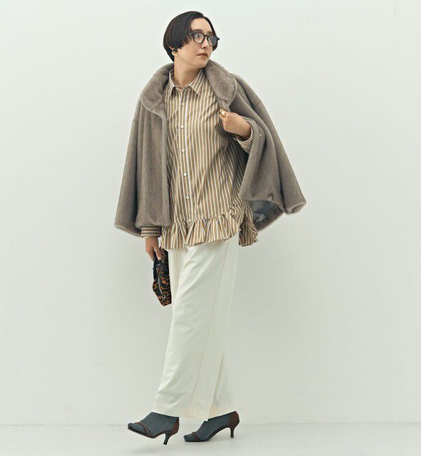 Rie Miller「ウォッシャブル裾フリルレギュラーカラーシャツ」|シャツ・ブラウス|