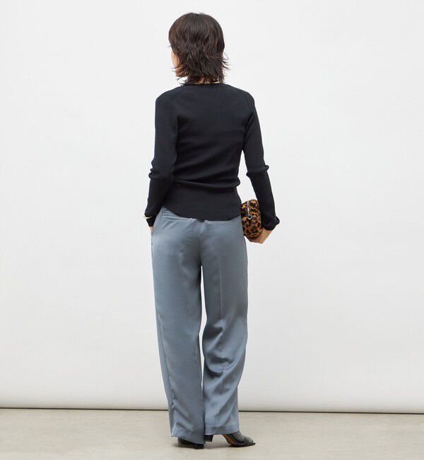 NOLLEY'S sophi「《アンサンブル対応》《手洗い可能》カシミヤ混リブUネックプルオーバー」|ニット・セーター|