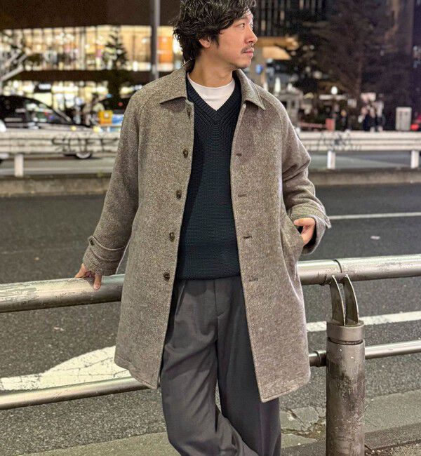 NOLLEY'S goodman「《ビジカジ対応》尾州ビーバーステンカラーコート 25AW」|ステンカラーコート|ベージュ