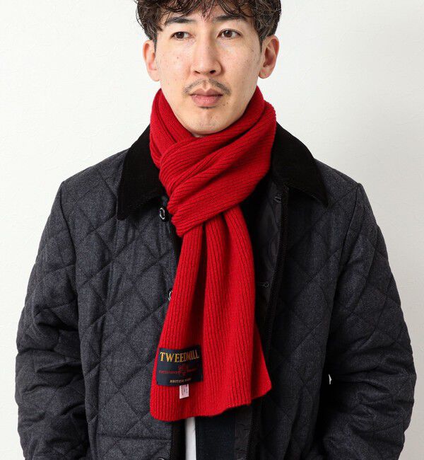 NOLLEY'S goodman「【TWEEDMILL/ツイードミル】別注ウールリブマフラー25」|マフラー|レッド