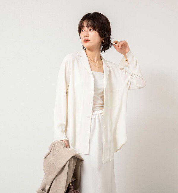 NOLLEY'S sophi「ドレープツイルオープンカラーシャツ」|シャツ・ブラウス|